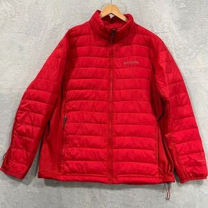 Columbia Jacket Mens XL Red Omni-Heat Insulated‎ Puffer Gorpcore Full Zip